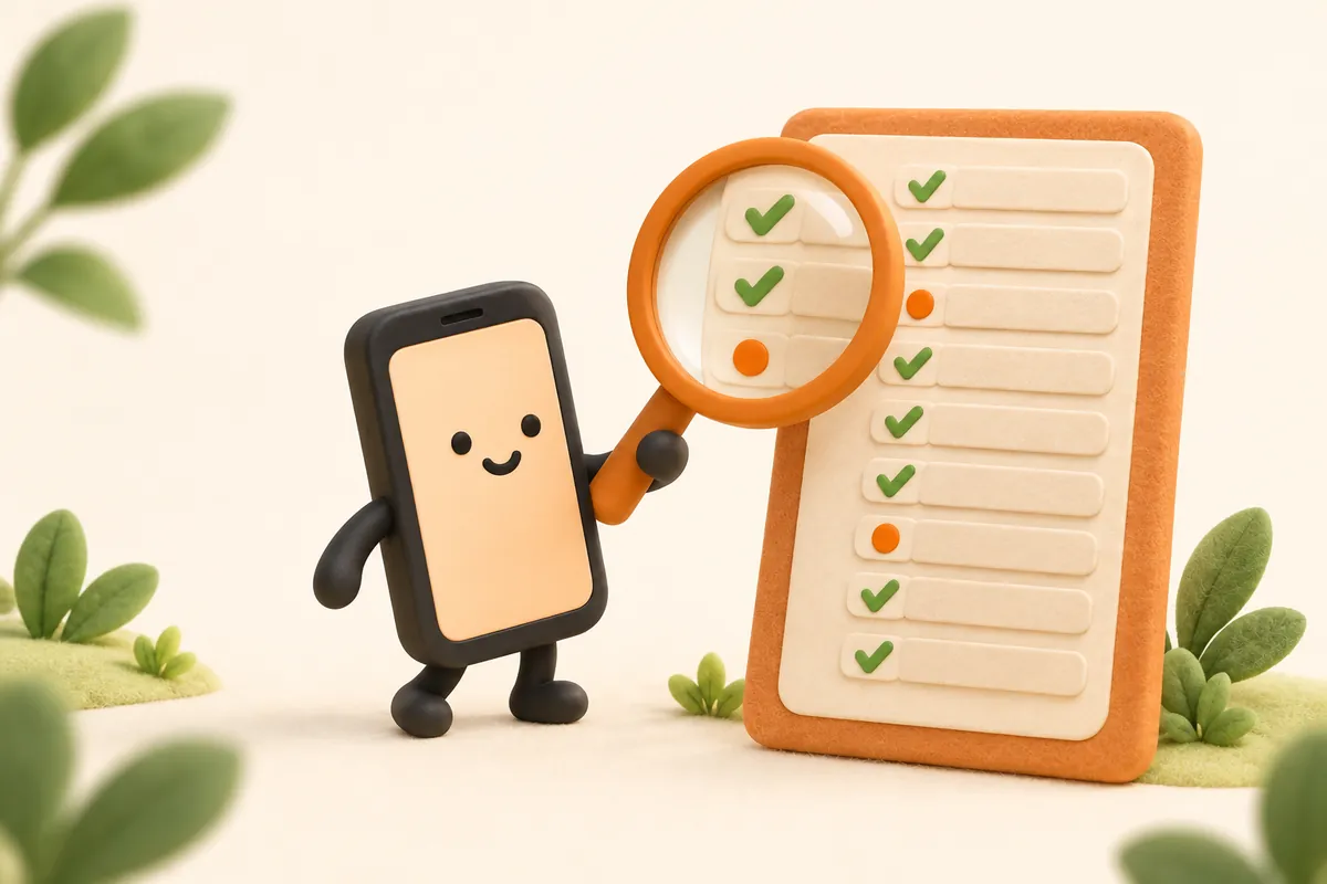 Minh hoạ rà soát danh sách lỗi chính sách Google Play bằng kính lúp