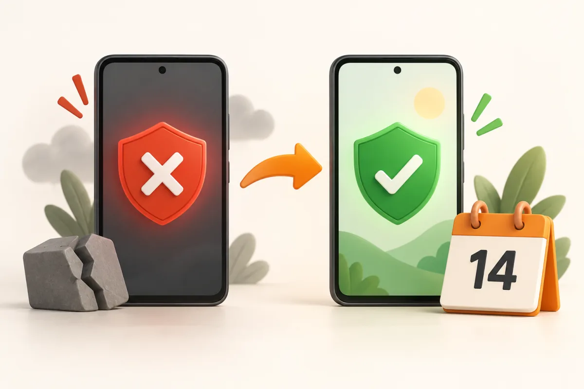 Điện thoại Android chuyển từ trạng thái bị từ chối sang được duyệt