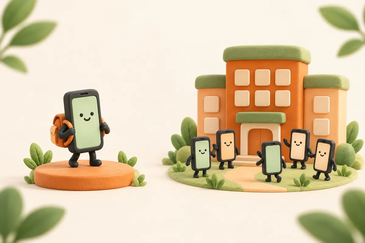 Minh hoạ so sánh tài khoản Google Play Console cá nhân và tài khoản tổ chức doanh nghiệp